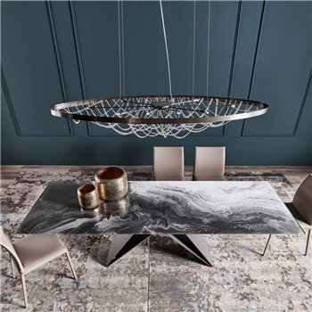 Mesa Premier CrystalArt de Cattelan Italia. Mobiliario de diseño moderno.