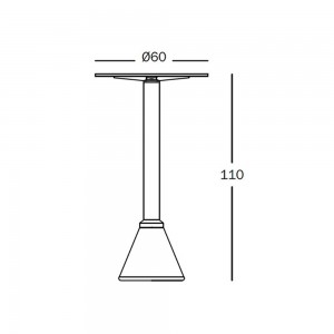 Mesa Alta Table_One Bistrot Redonda de Magis de diseño contemporáneo.