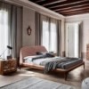 Cama Michelangelo de Tonin casa. Muebles modernos de hogar.
