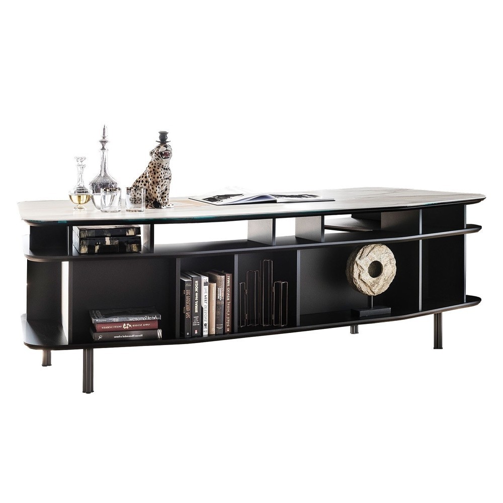 Escritorio Wall Street de Cattelan Italia. Escritorio de madera y cerámica.