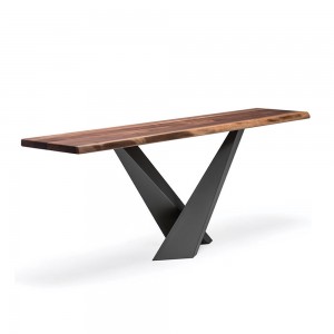 Consola Stratos de Cattelan Italia. Cónsolas con sobre de madera irregular.