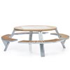 Mesa terraza con bancos Gargantua de Extremis. Mueble de exterior.