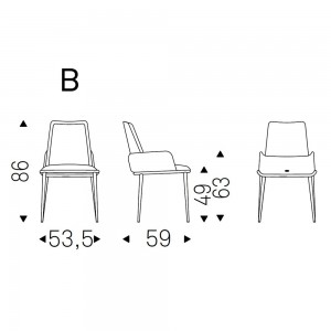 Silla Belinda ML brazos de Cattelan Italia. Silla de madera para comedor.