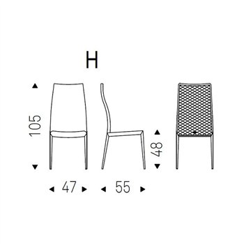 Silla Norma ML Couture de Cattelan Italia. Silla de acero. Sillas de diseño.