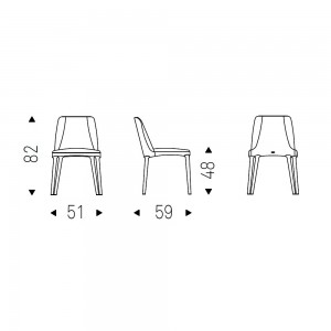 Silla Wilma de Cattelan Italia. Silla de acero tapizada. Sillas de diseño.