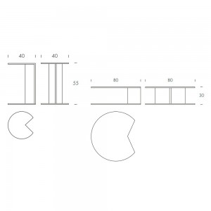 Mesa auxiliar Pacman de Tonin casa. Muebles modernos de hogar.