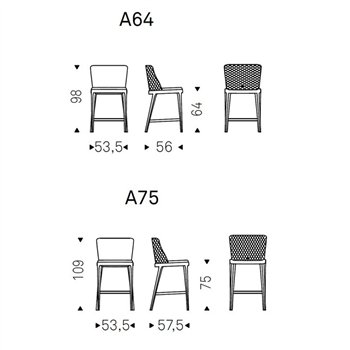 Taburete Magda Couture de Cattelan Italia. Taburete tapizado. Taburetes modernos.