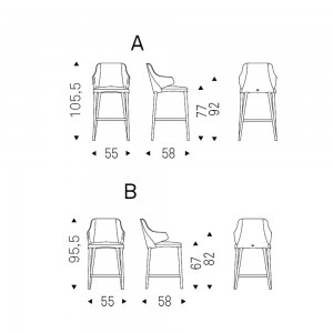 Taburete Wanda de Cattelan Italia. Muebles de diseño italianos. Taburetes modernos.