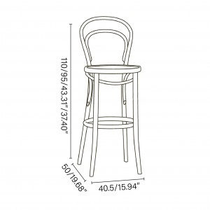 Taburete 014 madera de Ton. Taburetes restaurantes, para variados interiores.