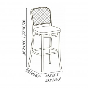 Taburete 811 rejilla 2 de Ton. Taburetes de restaurantes, de interior.