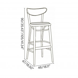 Taburete Banana tapizado de Ton. Taburetes de restaurante, interiores.