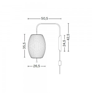Lámpara pared Nelson Cigar Sconce Hay. Lámparas de diseño para salón.