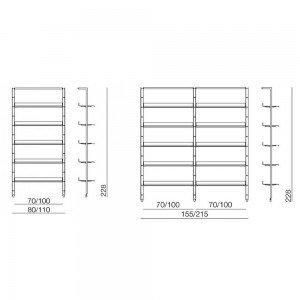 Librería moderna Armida para salón de Desalto. Diseño moderno de libreros.