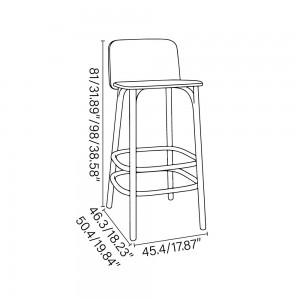 Taburete Split madera de Ton. Taburetes para bares, de innumerables interiores.