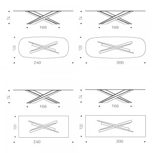 Mesa Lancer de Cattelan Italia. Mesa moderna. Mesas para coemdor de cristal.