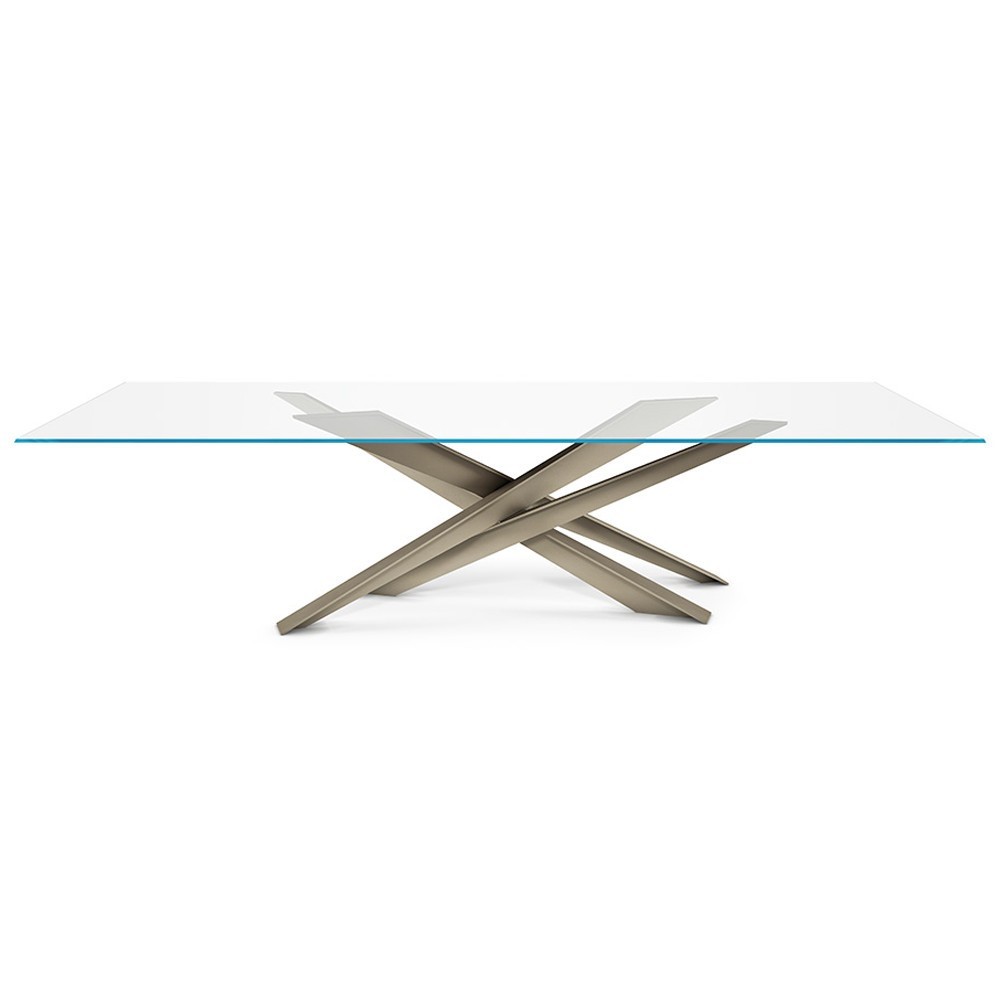 Mesa Lancer de Cattelan Italia. Mesa moderna. Mesas para coemdor de cristal.