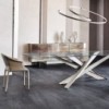 Mesa Lancer de Cattelan Italia. Mesa moderna. Mesas para coemdor de cristal.