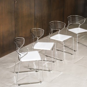 Silla Koki Wire Cuoio Desalto. Silla moderna de diseño para interiores.