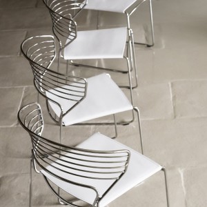 Silla Koki Wire Cuoio Desalto. Silla moderna de diseño para interiores.