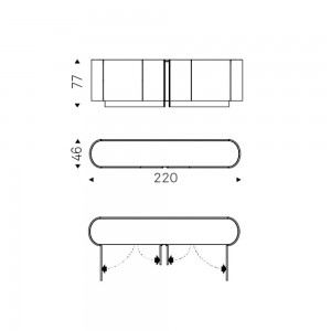 Aparador Dynasty Cattelan Italia. Aparador de salón. Aparador moderno.