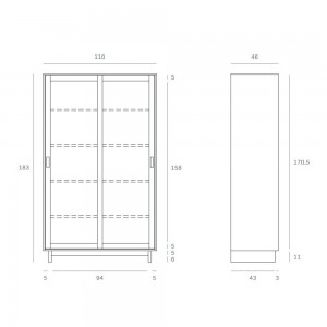 VitrinaWave de Ethnicraft. Muebles modernos macizos. Vitrina de salón.