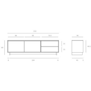 Mueble TV Wave de Ethnicraft. Muebles modernos macizos. Mueble TV de salón.