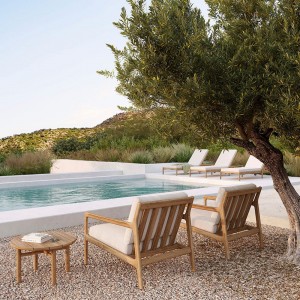 Tumbona Jack Teca natural-Cojín Off White