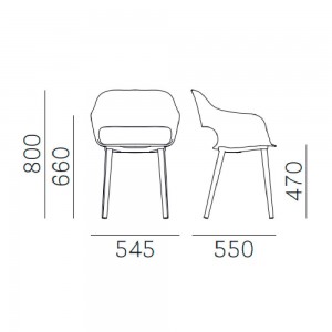 Sillón Babila 2756 de Pedrali. Sillones de diseño. Sillones para salón o comedor.