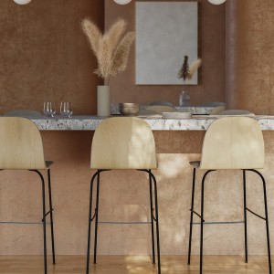 Taburete Terra metal Omelette ed. Taburete bar o cocina ideal para interiores.