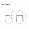 Silla Terra metal Tapizada Omelette ed. Silla comedor ideal para interiores.