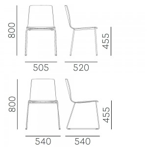 Silla Inga 5613/5619 de Pedrali. Sillas de diseño moderno. Sillas para comedor.