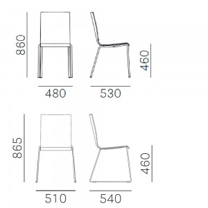 Silla Kuadra 1151/1158 de Pedrali. Sillas de diseño moderno. Sillas de plástico.