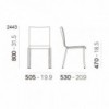Silla Kuadra XL 2443 de Pedrali. Sillas de diseño moderno. Sillas tapizadas.