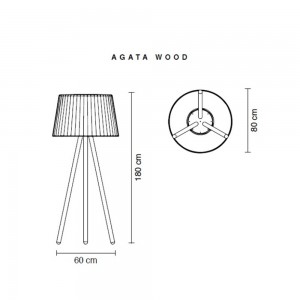 Lámpara Pie Agata Wood Myyour. Lámpara de diseño para interior y exterior.
