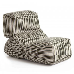 Puf Grapy yellow deco de GAN.  Puff para jardín. Puff de diseño moderno.