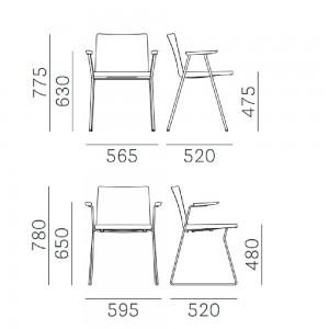 Sillón Osaka Metal 5722/5725 de Pedrali. Sillas de diseño. Sillas tapizadas contract.