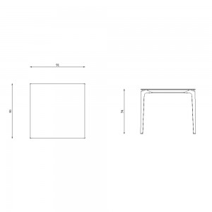 Mesa cuadrada Gres Allsize de Fast de diseño moderno y versatil. Mesas para exteriores.
