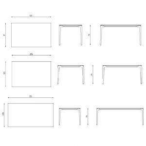 Mesa rectangular Allsize Gres para espacios exteriores de Fast. Mesas para terrazas.