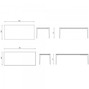 Mesa rectangular Allsize Gres para espacios exteriores de Fast. Mesas para terrazas.