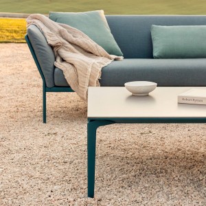 Mesa baja Allsize aluminio moteado para exteriores de Fast. Mesas de terraza y jardín.