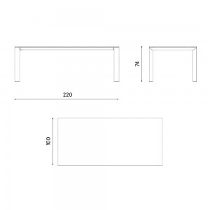 Mesa fija Aluminio Moteado Grande Arche de Fast elegante y moderna. Mesas para exteriores.
