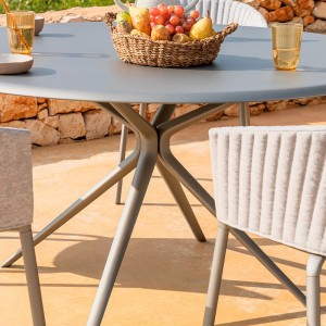 Mesa Moai Redonda Hecha con Aluminio Lacado Resistente a Exteriores de Fast.