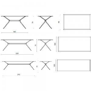 Mesa rectangular Moai de Fast ideal para exteriores. Mesas modernas para terrazas.