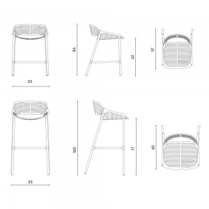 Taburete Niwa de Fast. Taburetes perfectos para espacios exteriores modernos.