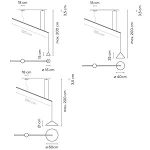 Lámpara suspensión doble North Vibia
