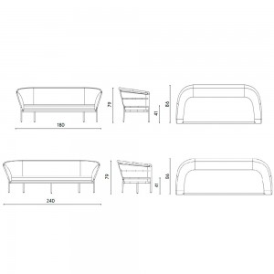 Sofá Ria Soft con elegante diseño moderno perfecto para ambientes exteriores de Fast.