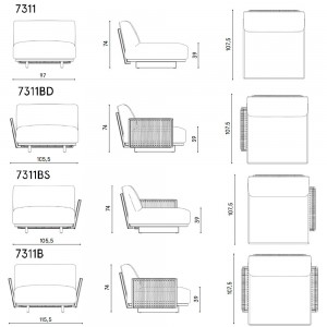 Sofá Solaris Rope de Fast de diseño moderno y elegante para exteriores de Fast. Sofás para terrazas.