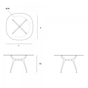 Mesa Arkos shaped cristal Sovet Italia