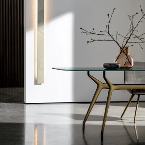 Mesa Arkos shaped rectangular cristal Sovet Italia