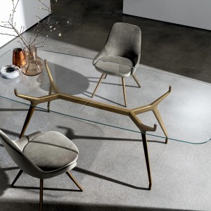 Mesa Arkos shaped rectangular cristal Sovet Italia